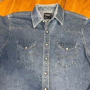 Wrangler Blue Denim Western Shirt